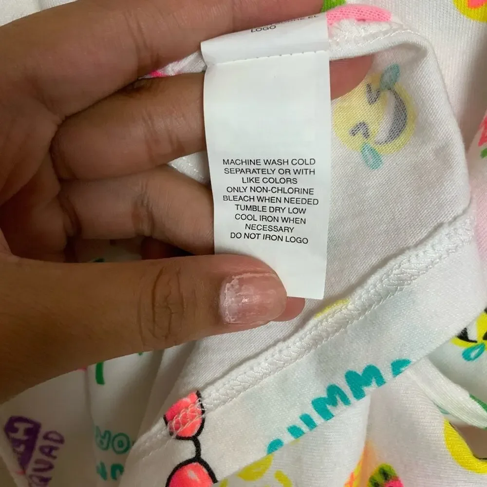 Children's Place Summer Print Halter Tunic Tank White Multi Size M